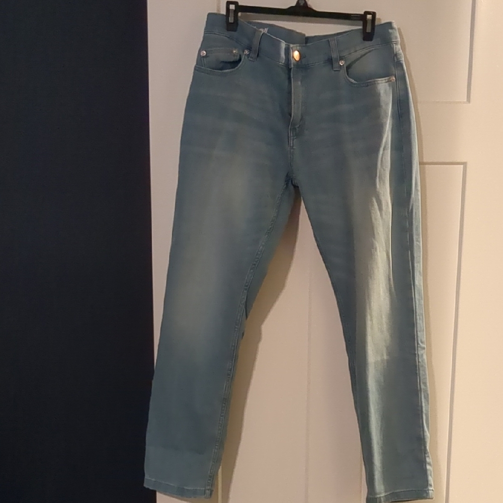 Men's Stylish Blue Cropped Jeans